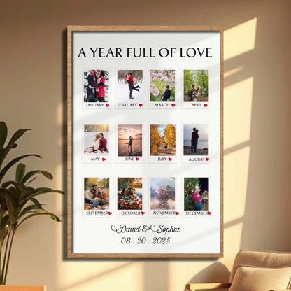 A Year Full Of Love With Monthly Photos And Heart Symbols