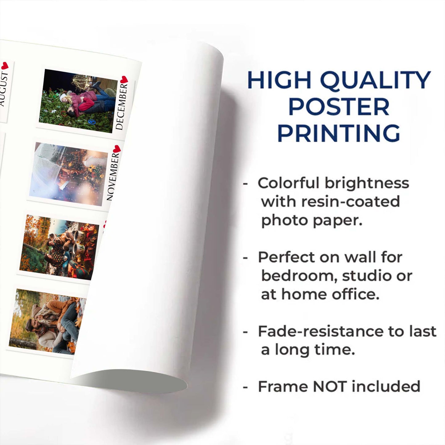 A Year Full Of Love With Monthly Photos And Heart Symbols