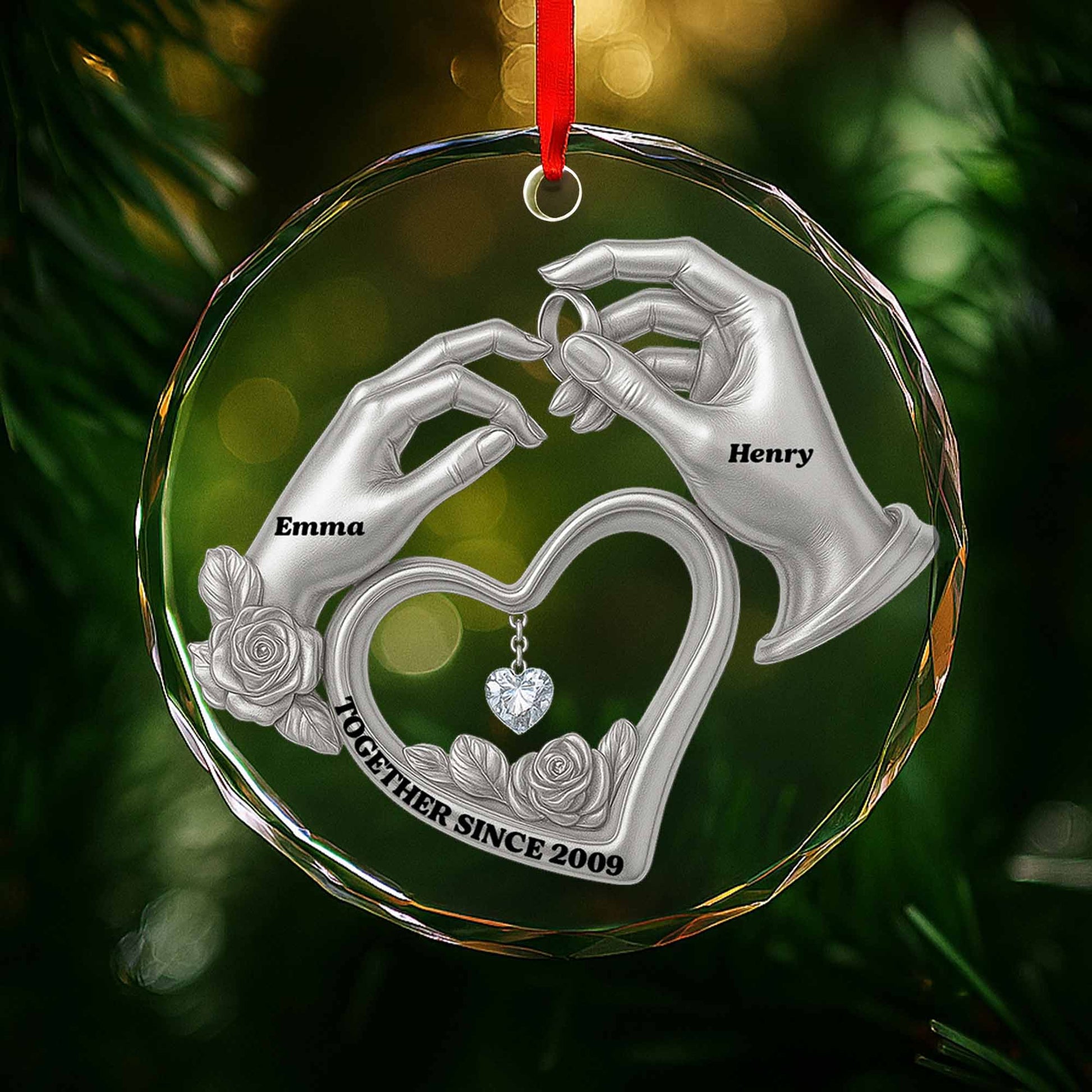 Together Since, Hands Forming Heart With Roses