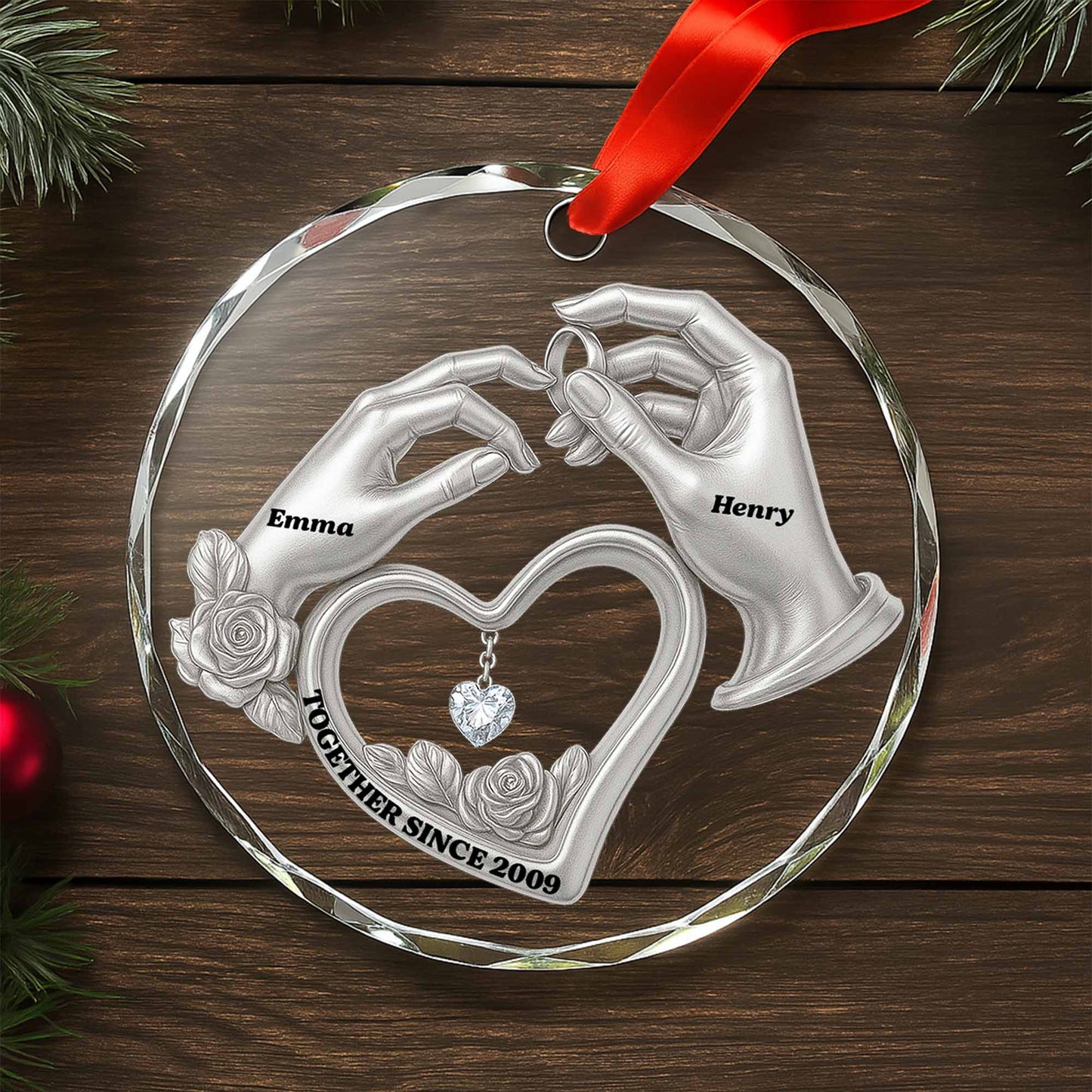 Together Since, Hands Forming Heart With Roses