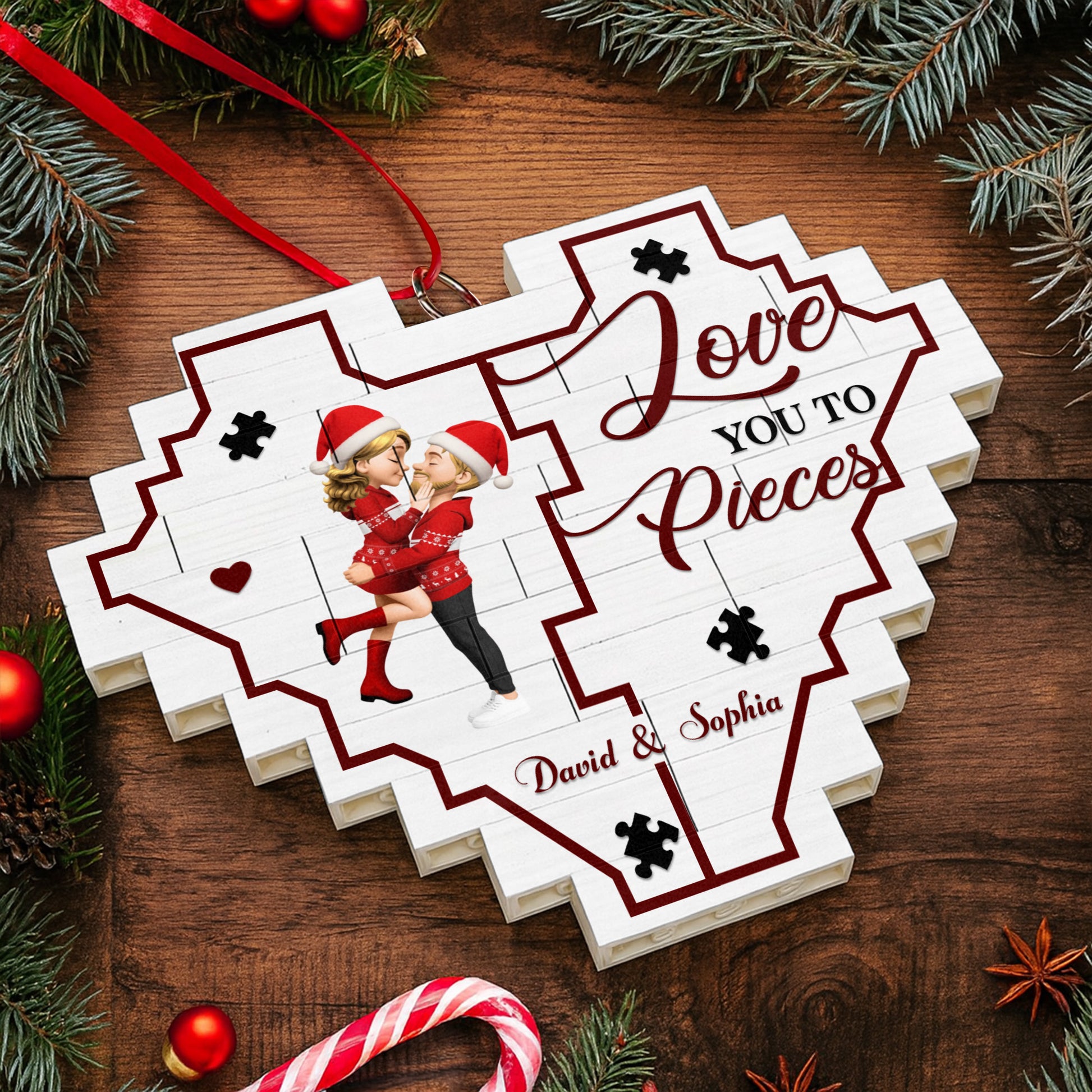 Love You To Pieces Heart With Loving Couple