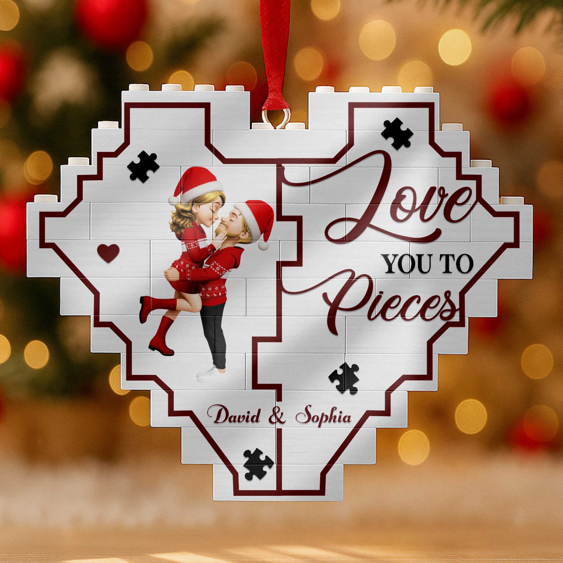 Love You To Pieces Heart With Loving Couple