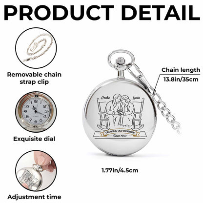 Growing Old Together, Elderly Couple On Rocking Chairs