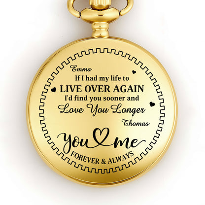 If I Had My Life To Live Over Again I'd Find You Sooner And Love You Longer