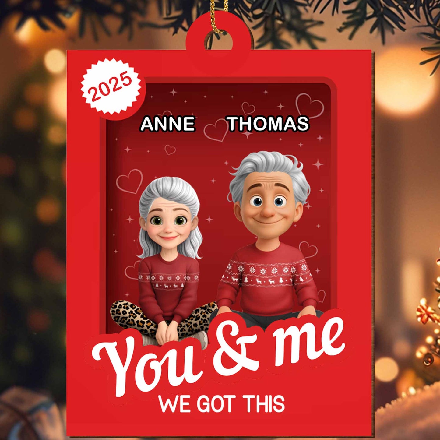 You & Me We Got This, Elderly Couple Ornament