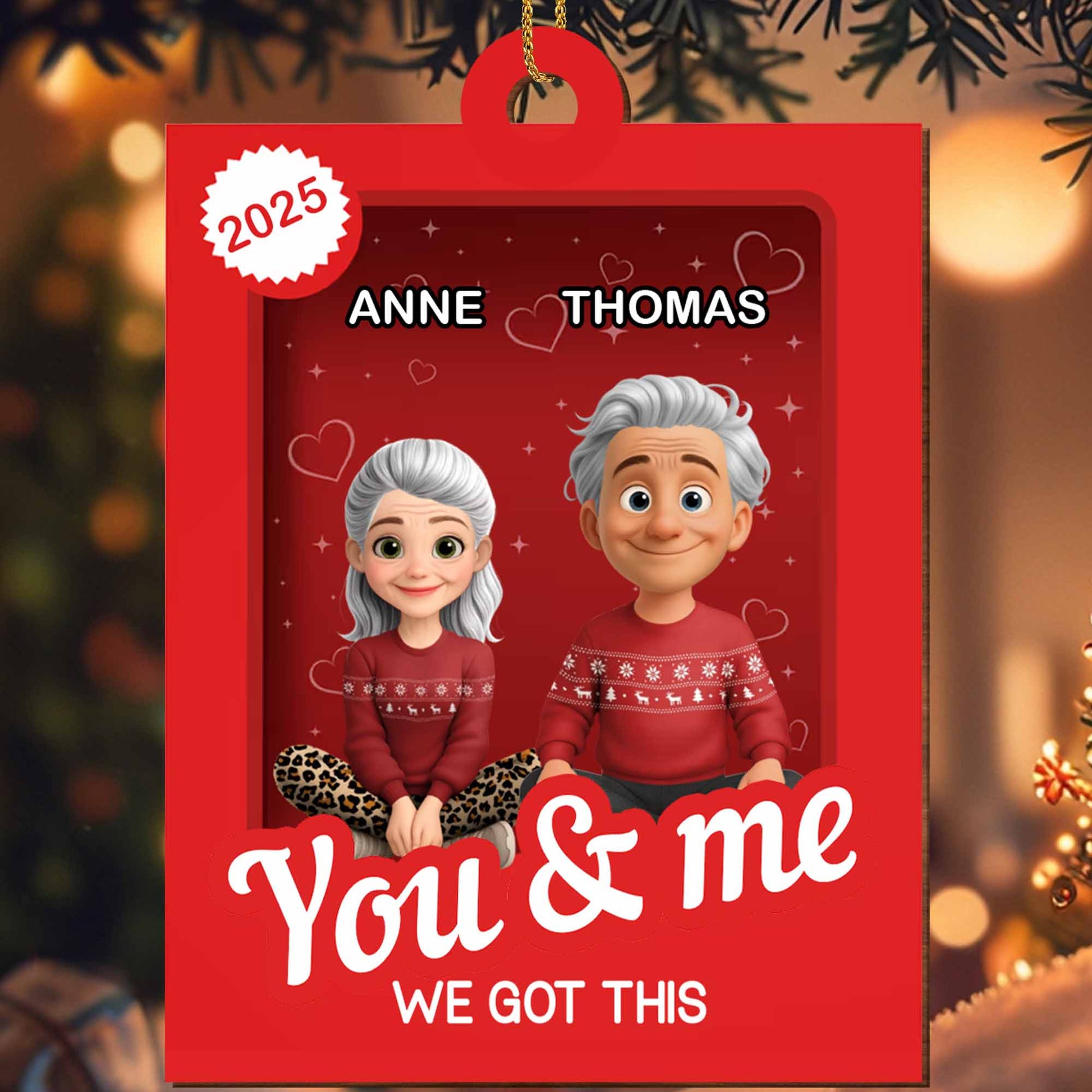 You & Me We Got This, Elderly Couple Ornament