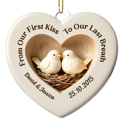 From Our First Kiss To Our Last Breath, Heart-Shaped Doves Ornament