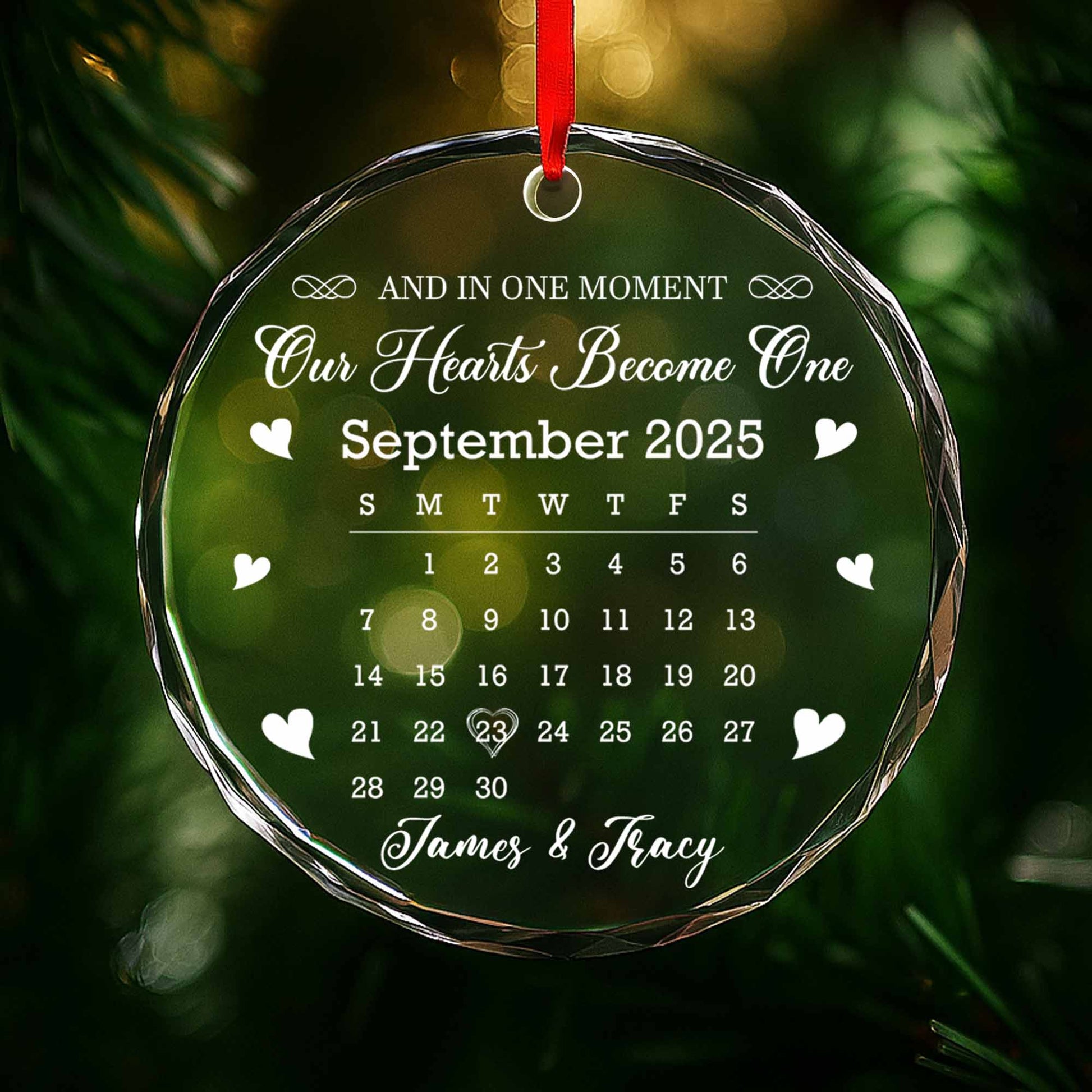 And In One Moment Our Hearts Become One, Calendar With Hearts