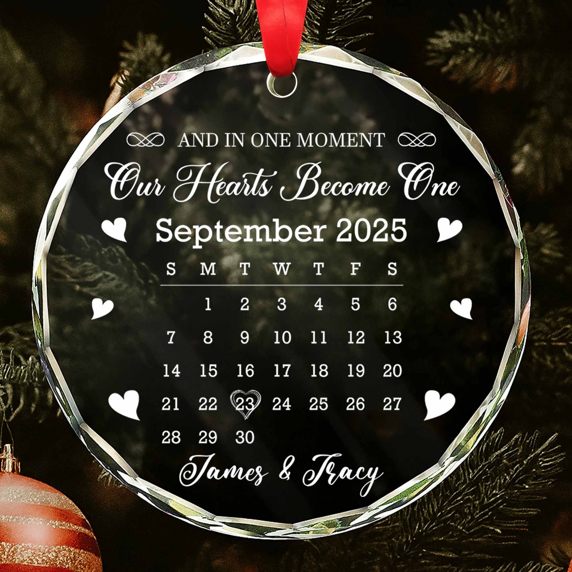 And In One Moment Our Hearts Become One, Calendar With Hearts