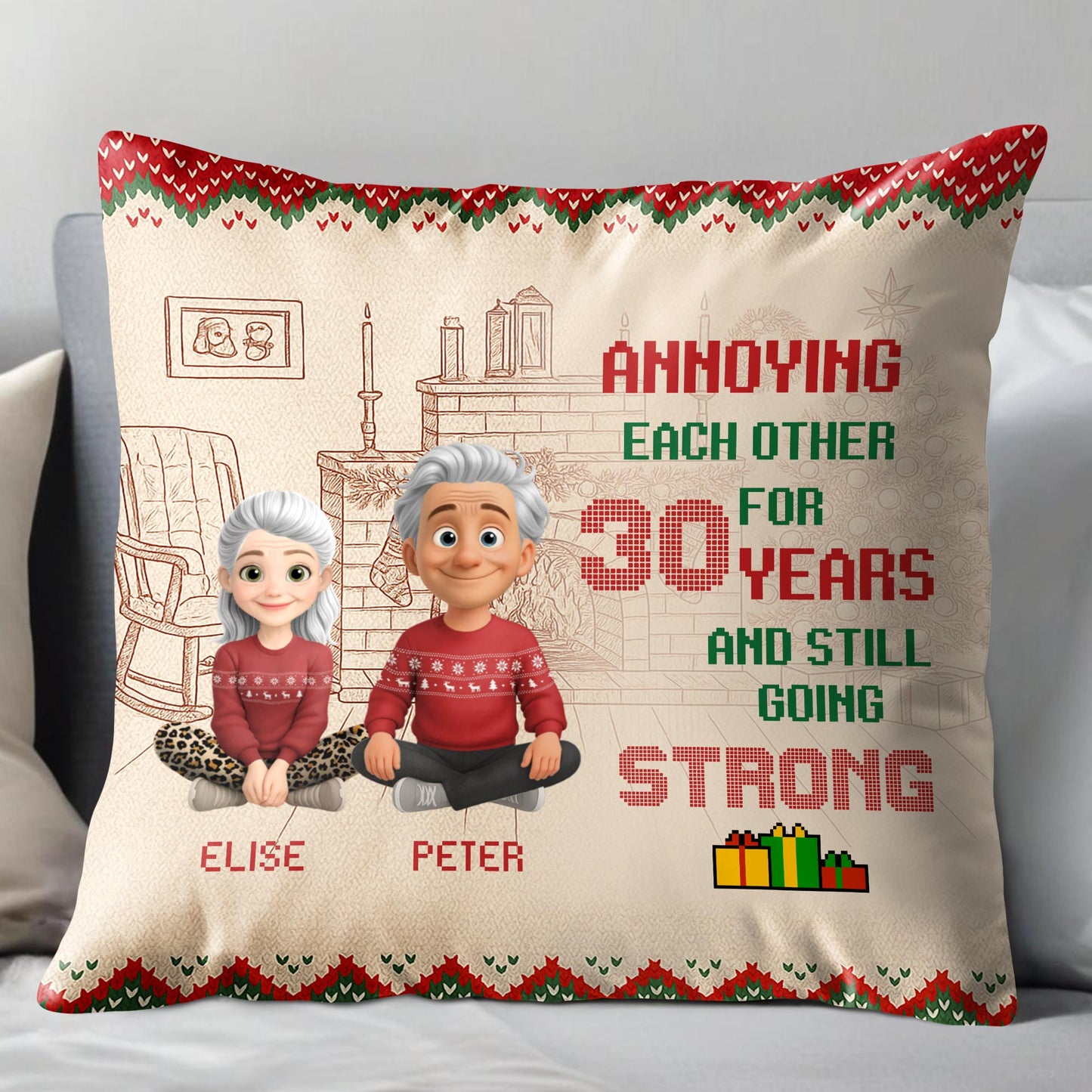 Annoying Each Other for 30 Years and Still Going Strong, Couples on Pillow