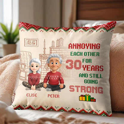 Annoying Each Other for 30 Years and Still Going Strong, Couples on Pillow