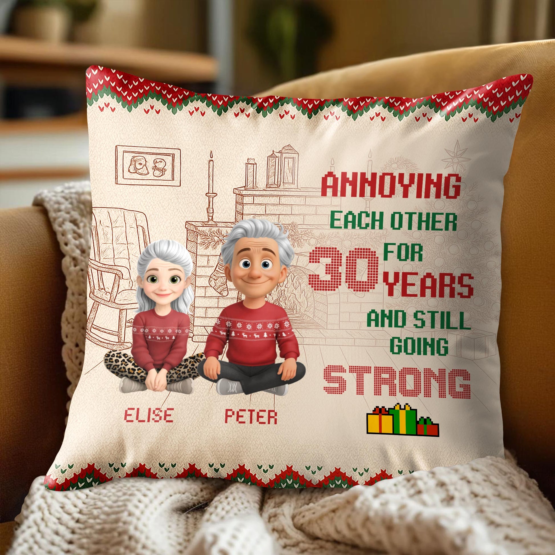 Annoying Each Other for 30 Years and Still Going Strong, Couples on Pillow