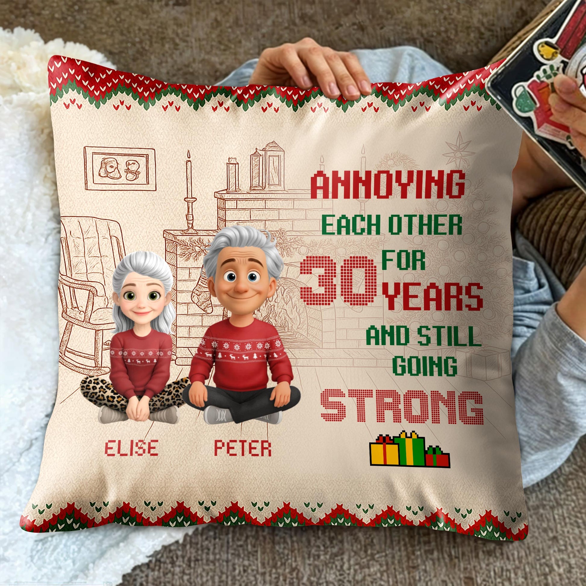 Annoying Each Other for 30 Years and Still Going Strong, Couples on Pillow