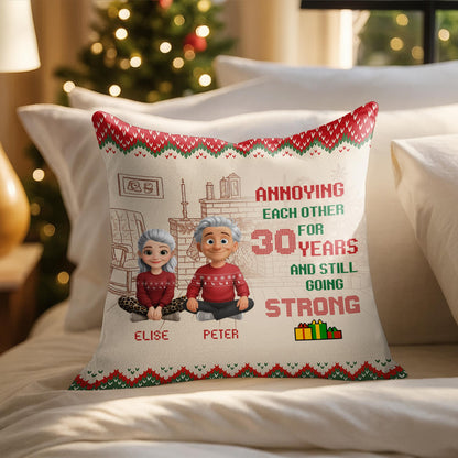 Annoying Each Other for 30 Years and Still Going Strong, Couples on Pillow