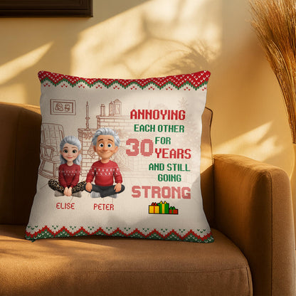 Annoying Each Other for 30 Years and Still Going Strong, Couples on Pillow