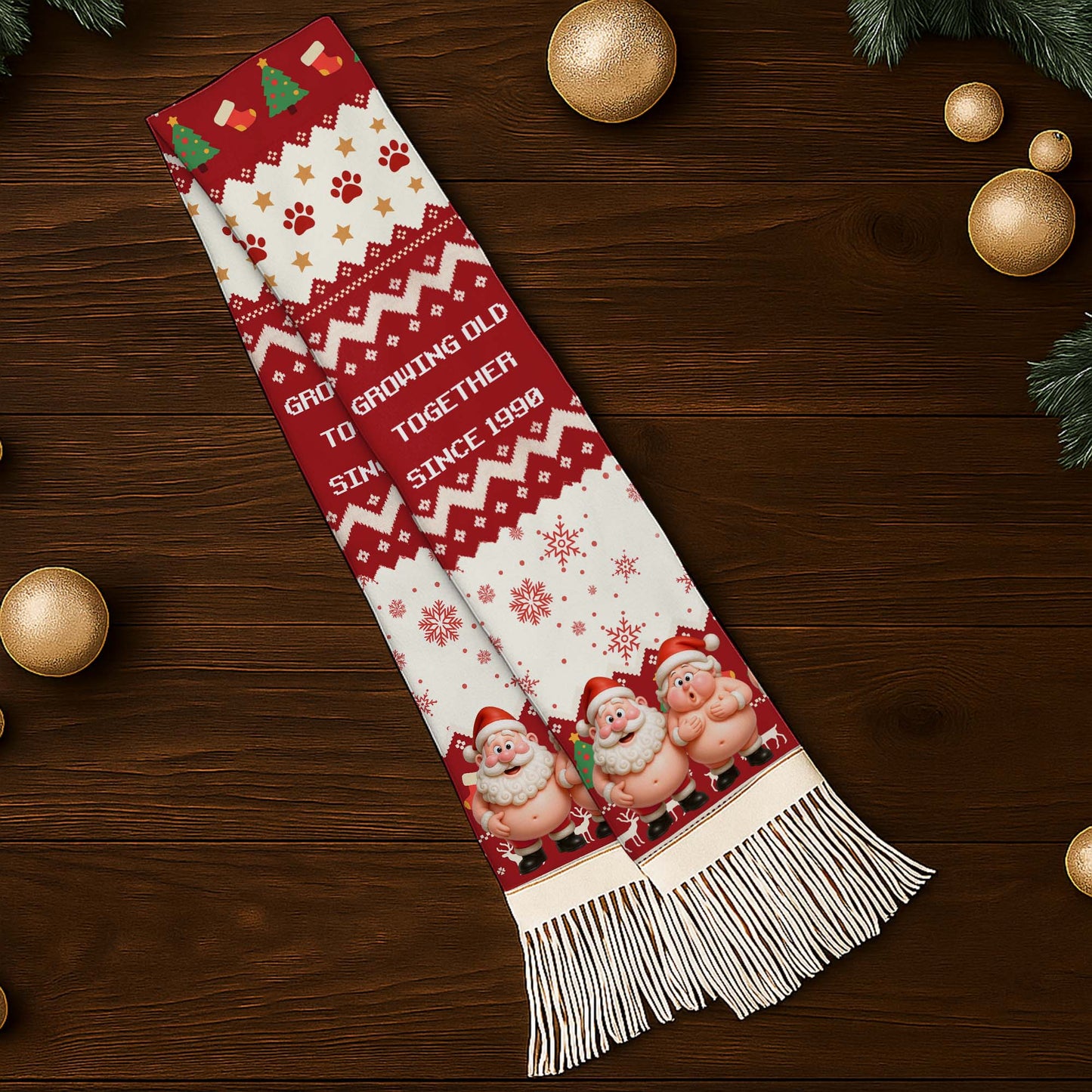 Growing Old Together Since, Festive Santa Claus Design