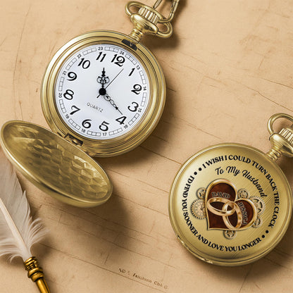 I Wish I Could Turn Back The Clock, Heart And Rings - Personalized Custom Pocket Watch - CPL835_GWATCH
