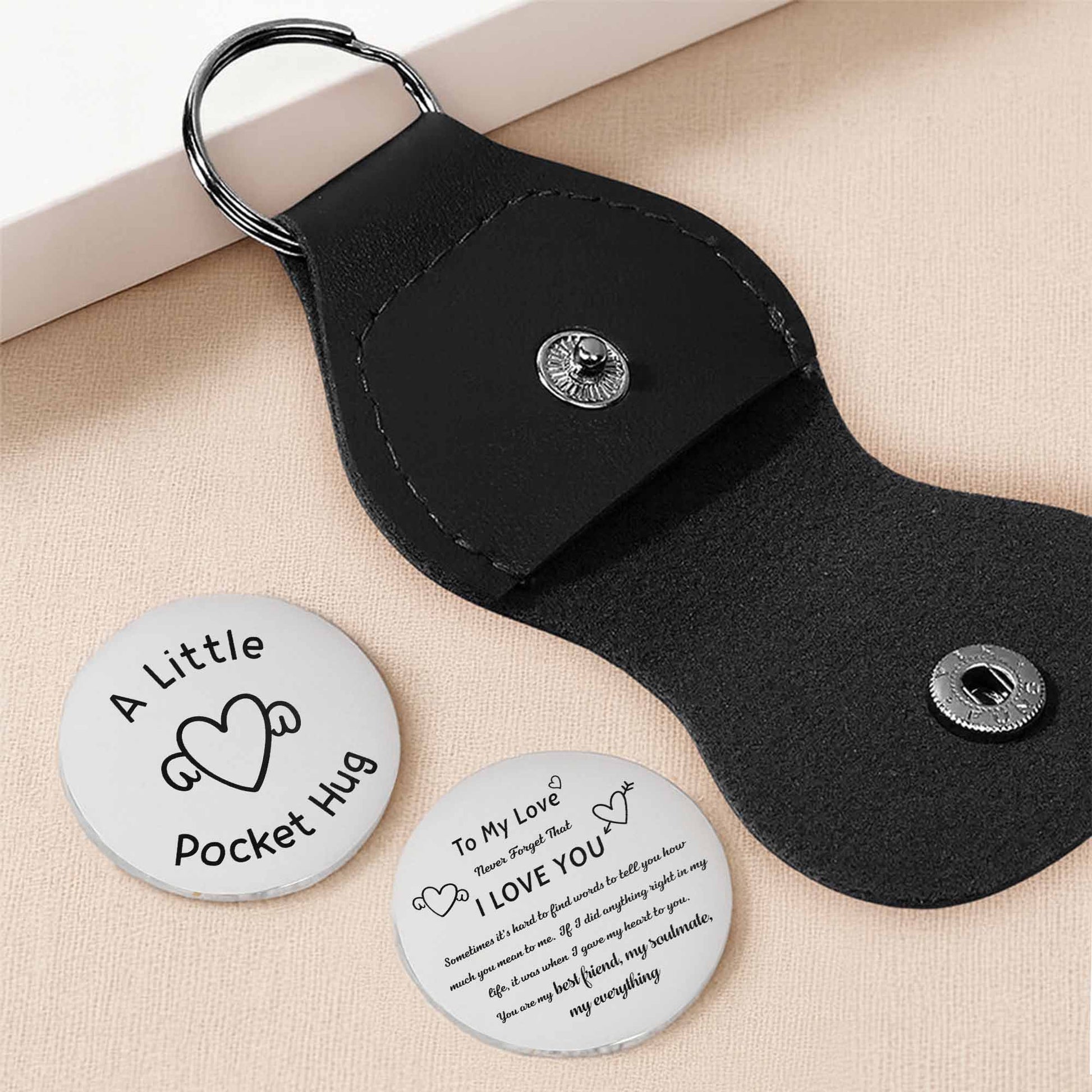 A Little Pocket Hug, Heart And Keychain Love Token