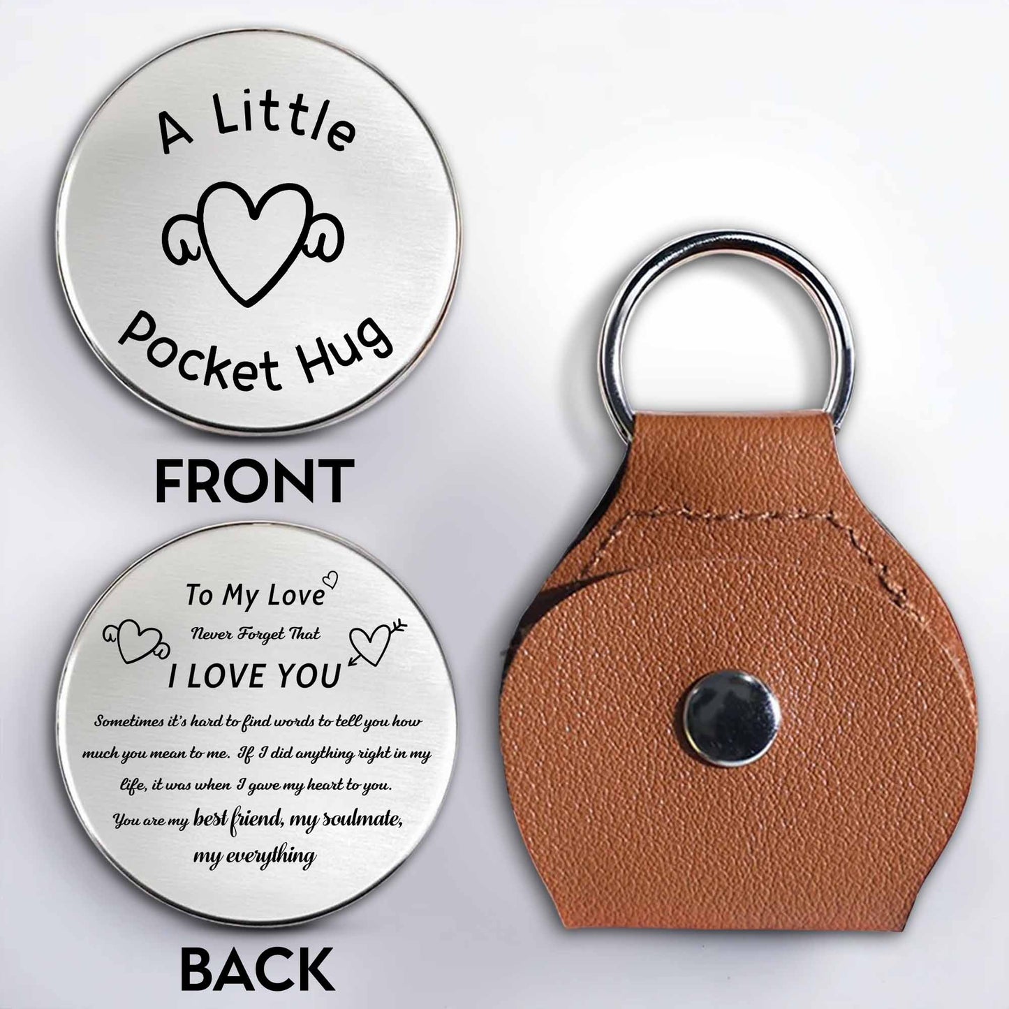 A Little Pocket Hug, Heart And Keychain Love Token