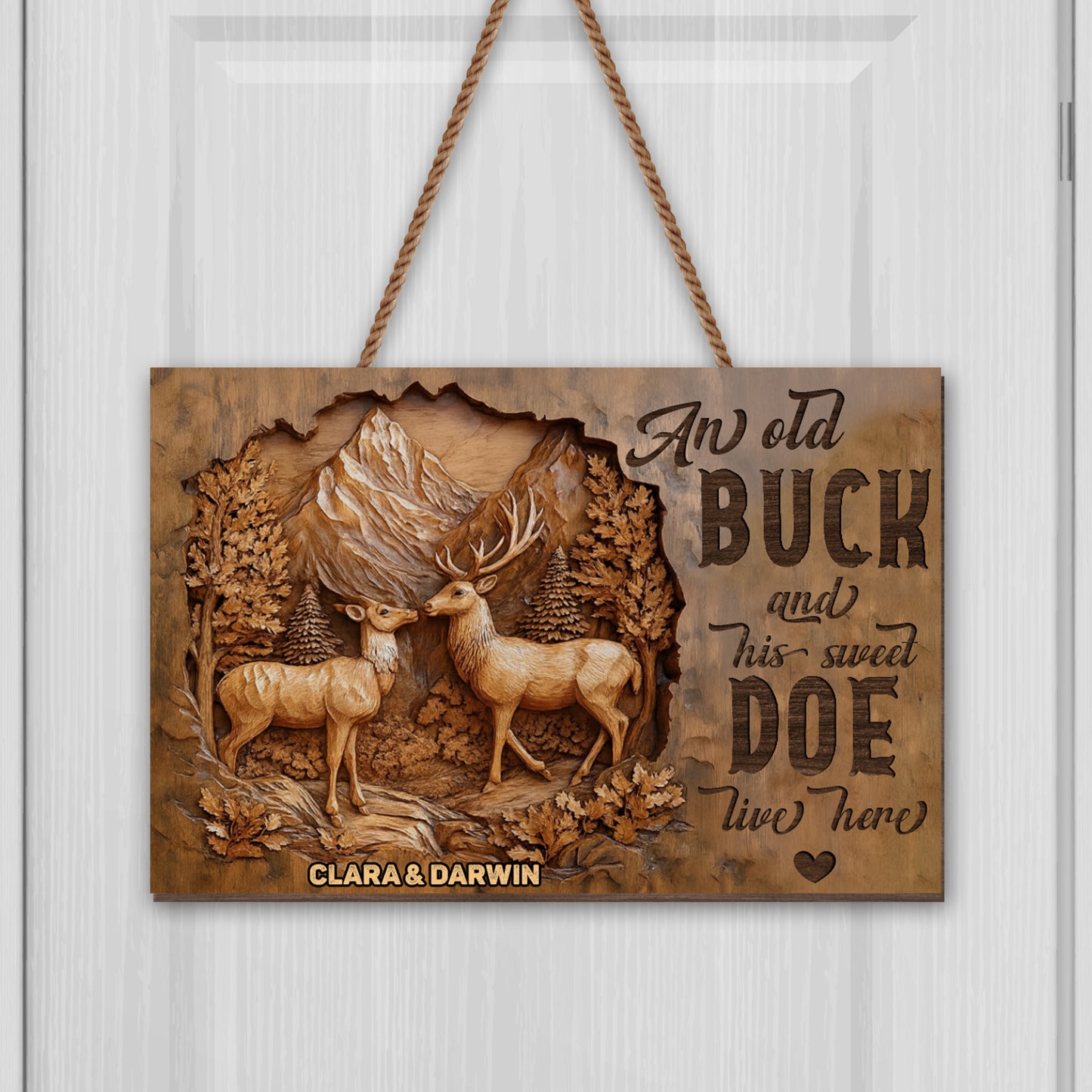 An Old Buck And His Sweet Doe, Woodland Decor