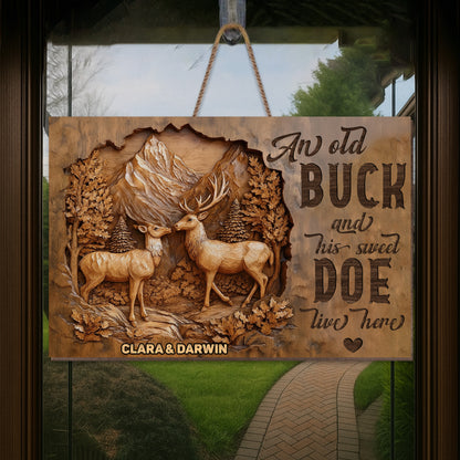 An Old Buck And His Sweet Doe, Woodland Decor