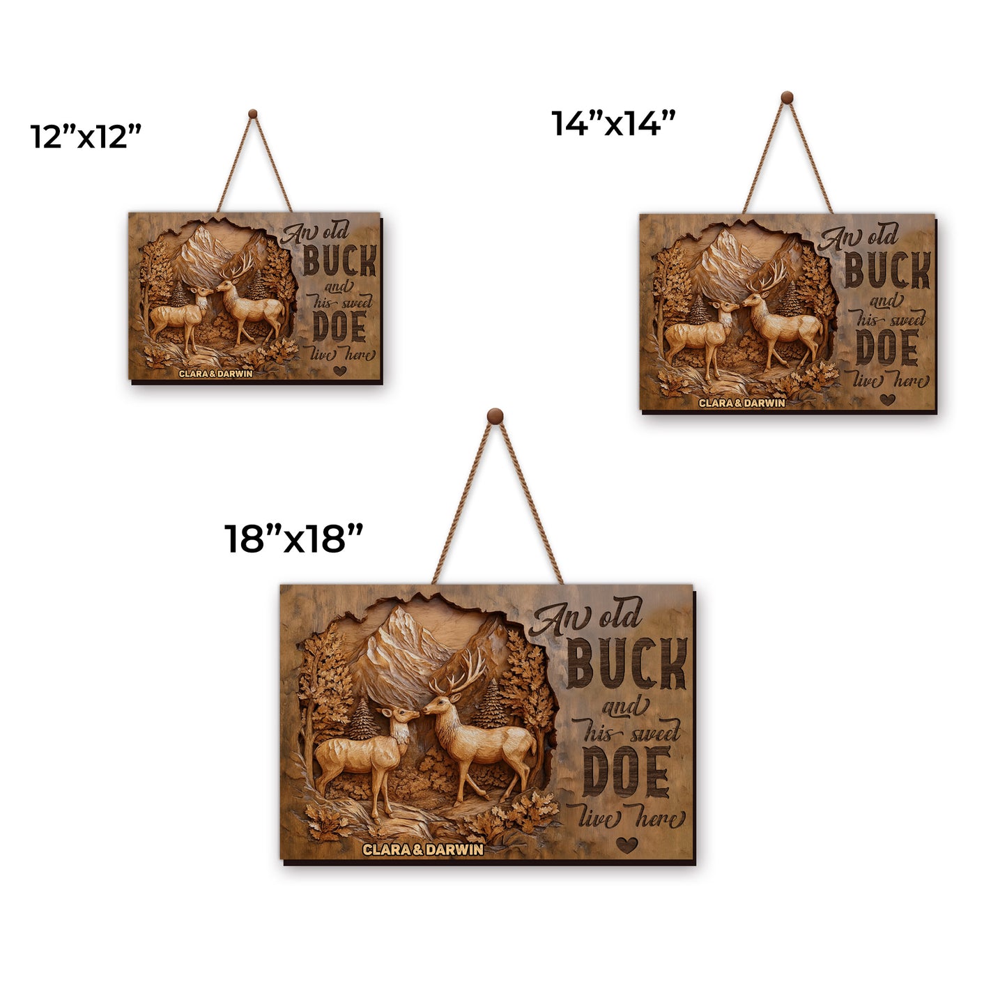 An Old Buck And His Sweet Doe, Woodland Decor