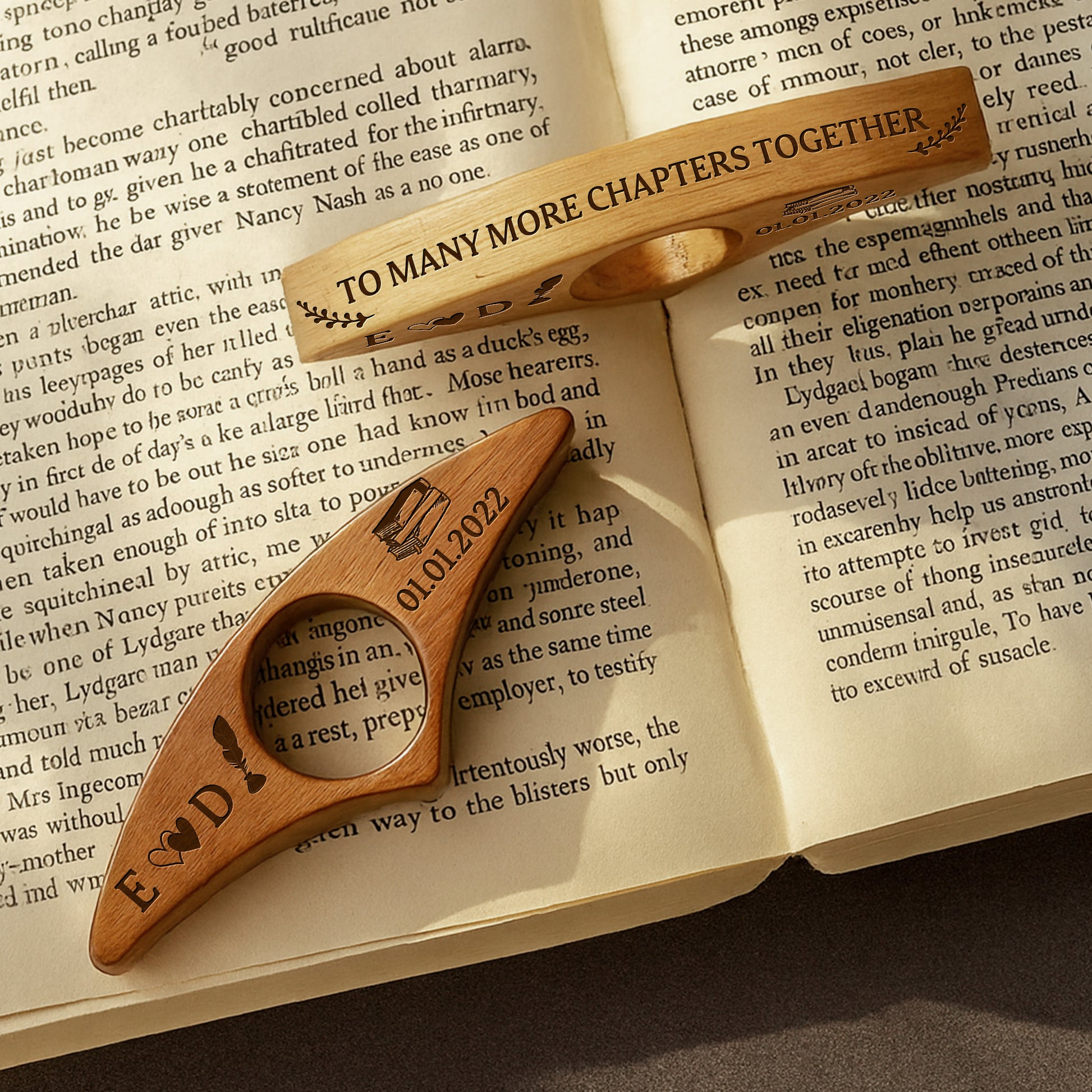 To Many More Chapters Together Wooden Page Holder