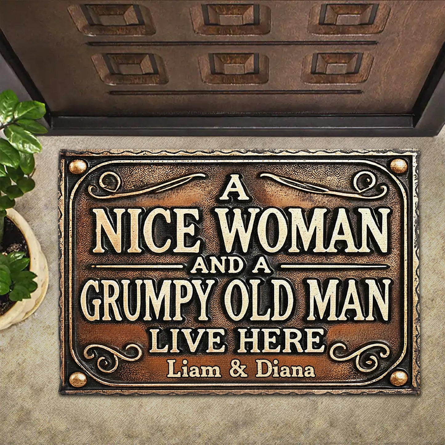 A Nice Woman And A Grumpy Old Man Live Here Vintage Design
