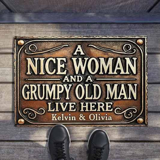 A Nice Woman And A Grumpy Old Man Live Here Vintage Design
