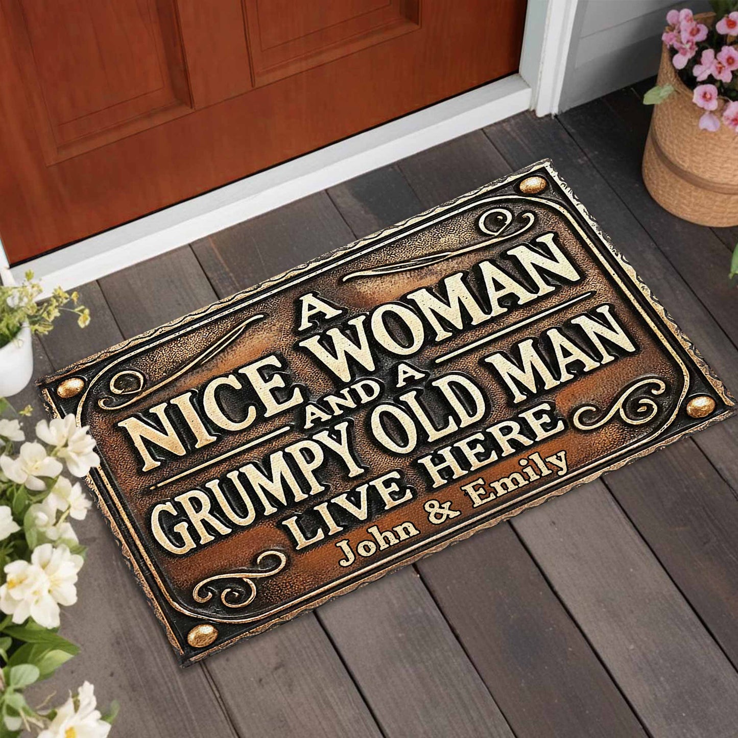 A Nice Woman And A Grumpy Old Man Live Here Vintage Design