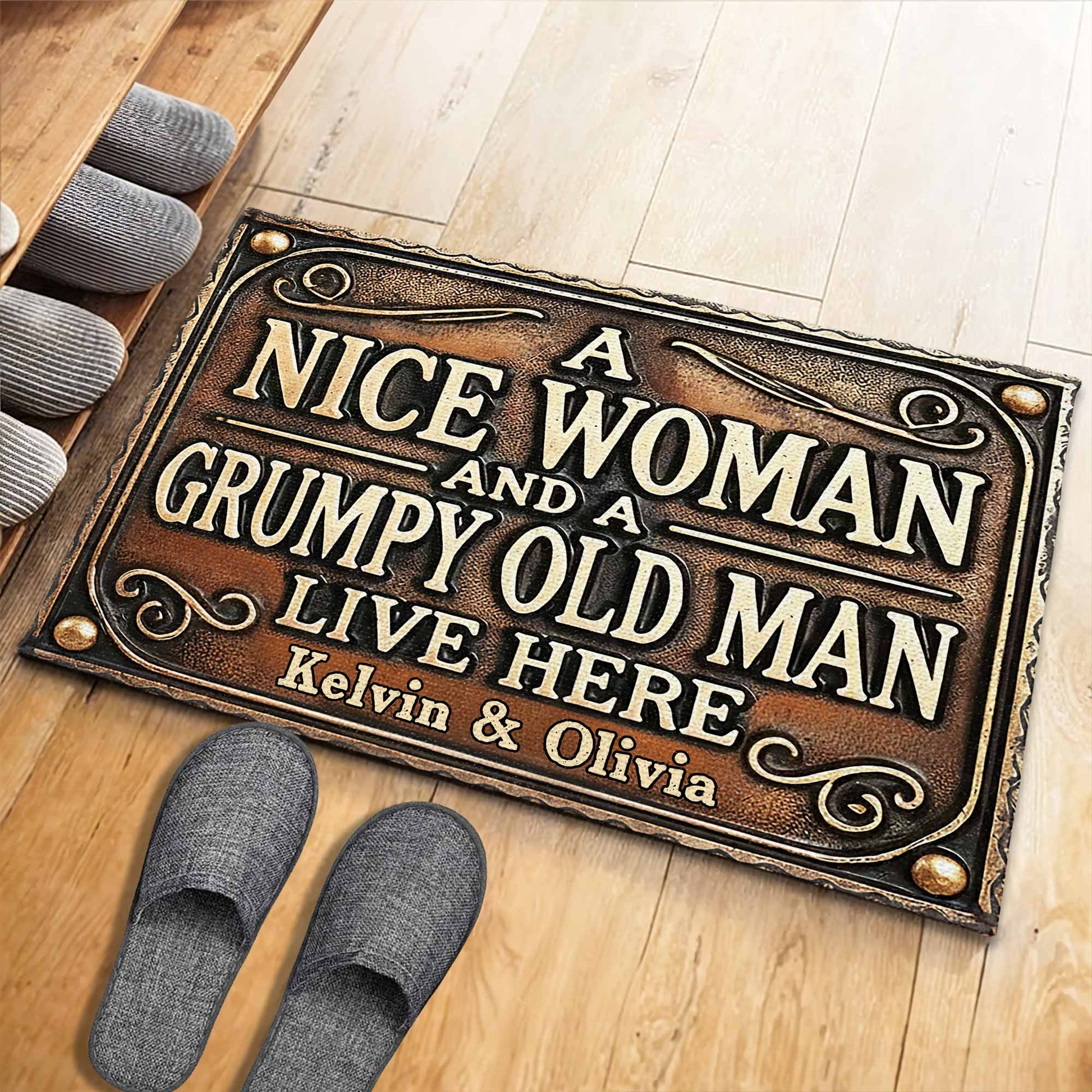 A Nice Woman And A Grumpy Old Man Live Here Vintage Design