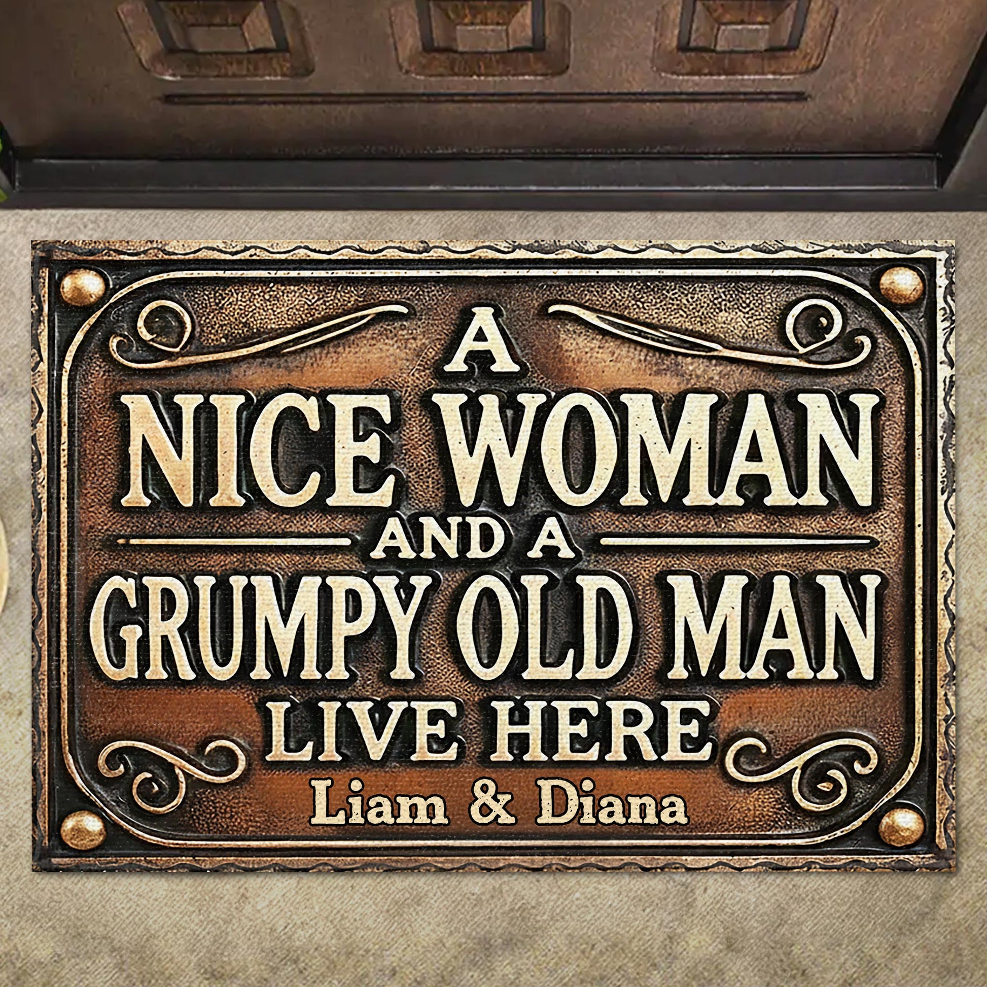 A Nice Woman And A Grumpy Old Man Live Here Vintage Design