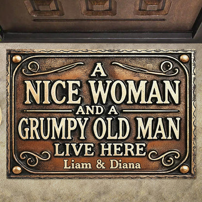 A Nice Woman And A Grumpy Old Man Live Here Vintage Design