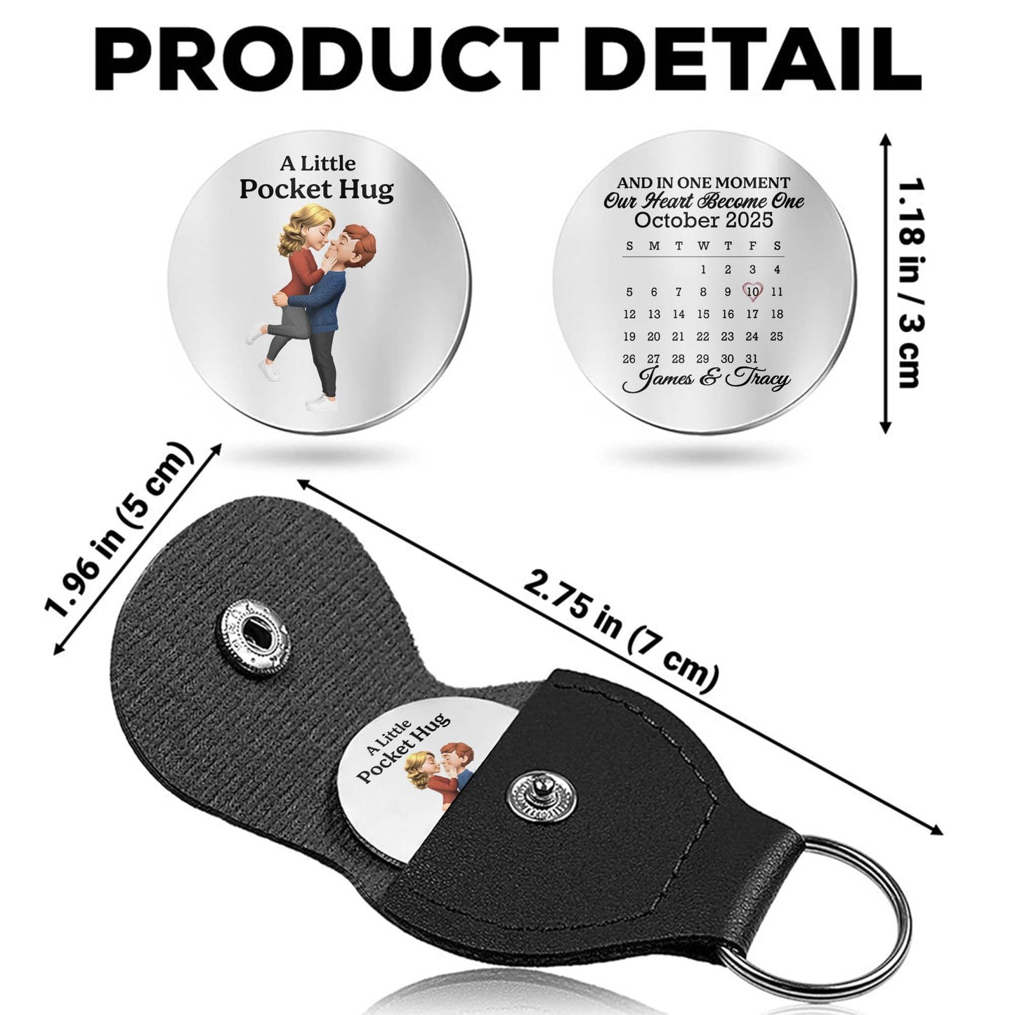 A Little Pocket Hug, Couple Embrace, Heart Calendar Design