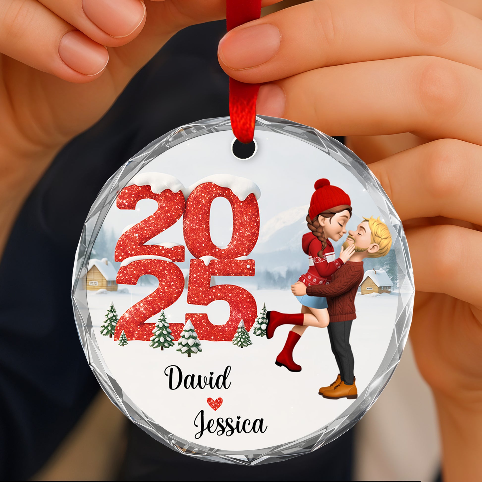 Capture Your Special Moments, Snowy Scene With Loving Couple