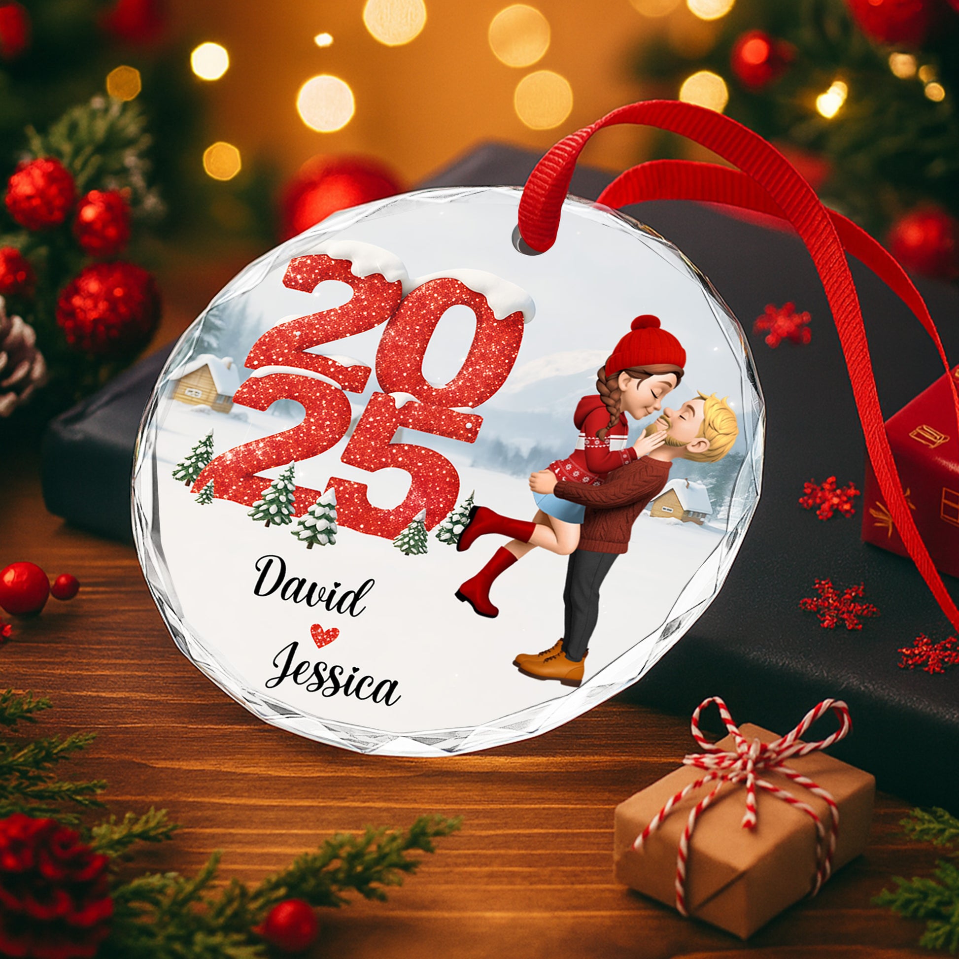 Capture Your Special Moments, Snowy Scene With Loving Couple