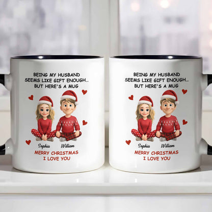 Merry Christmas I Love You, Couple With Santa Hats