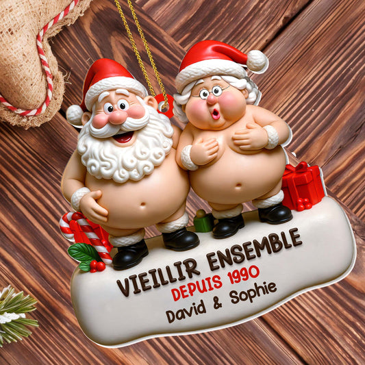Growing Old Together Christmas Santa Ornament