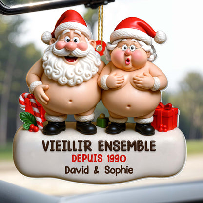 Growing Old Together Christmas Santa Ornament