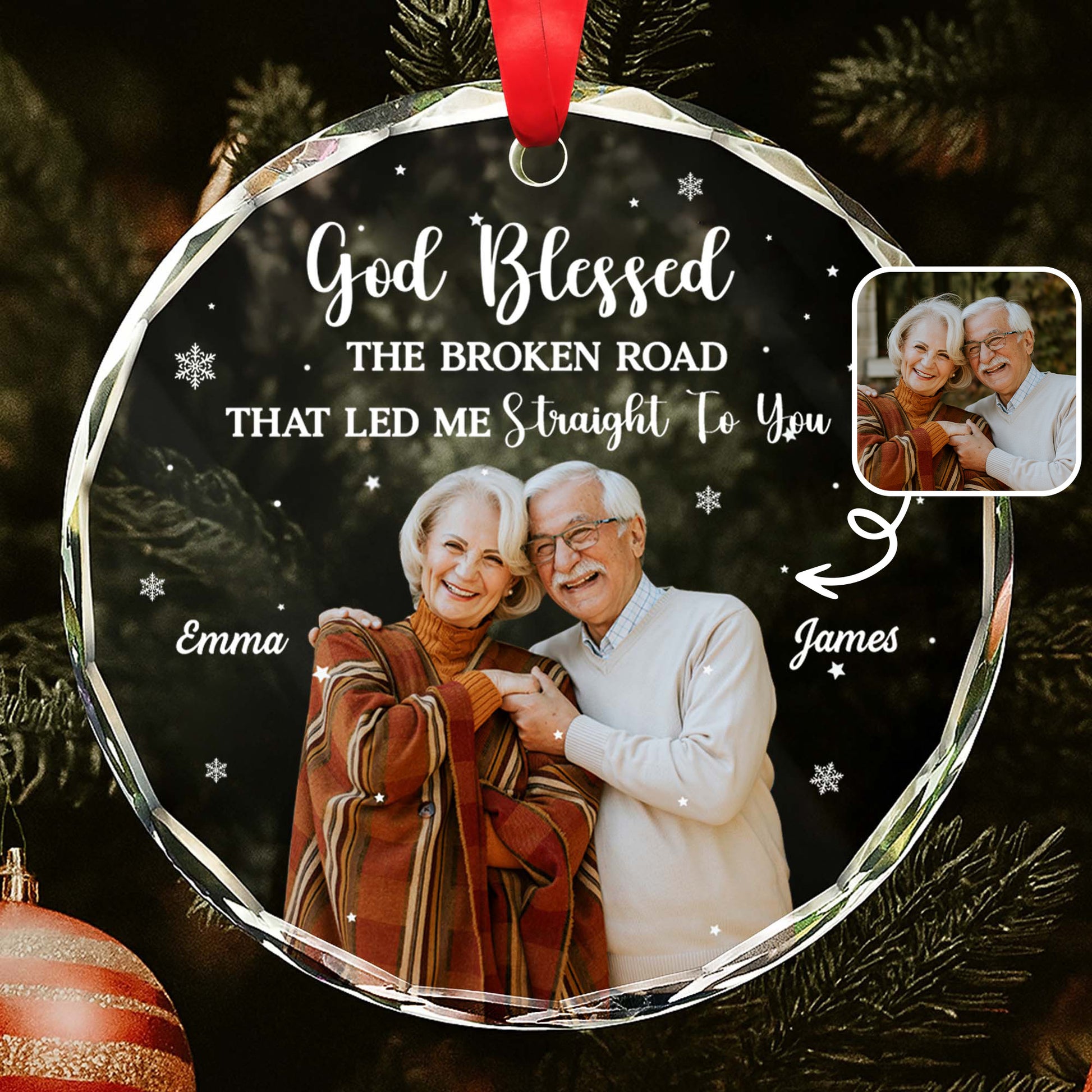 God Blessed The Broken Road, Elderly Couple, Snowflake