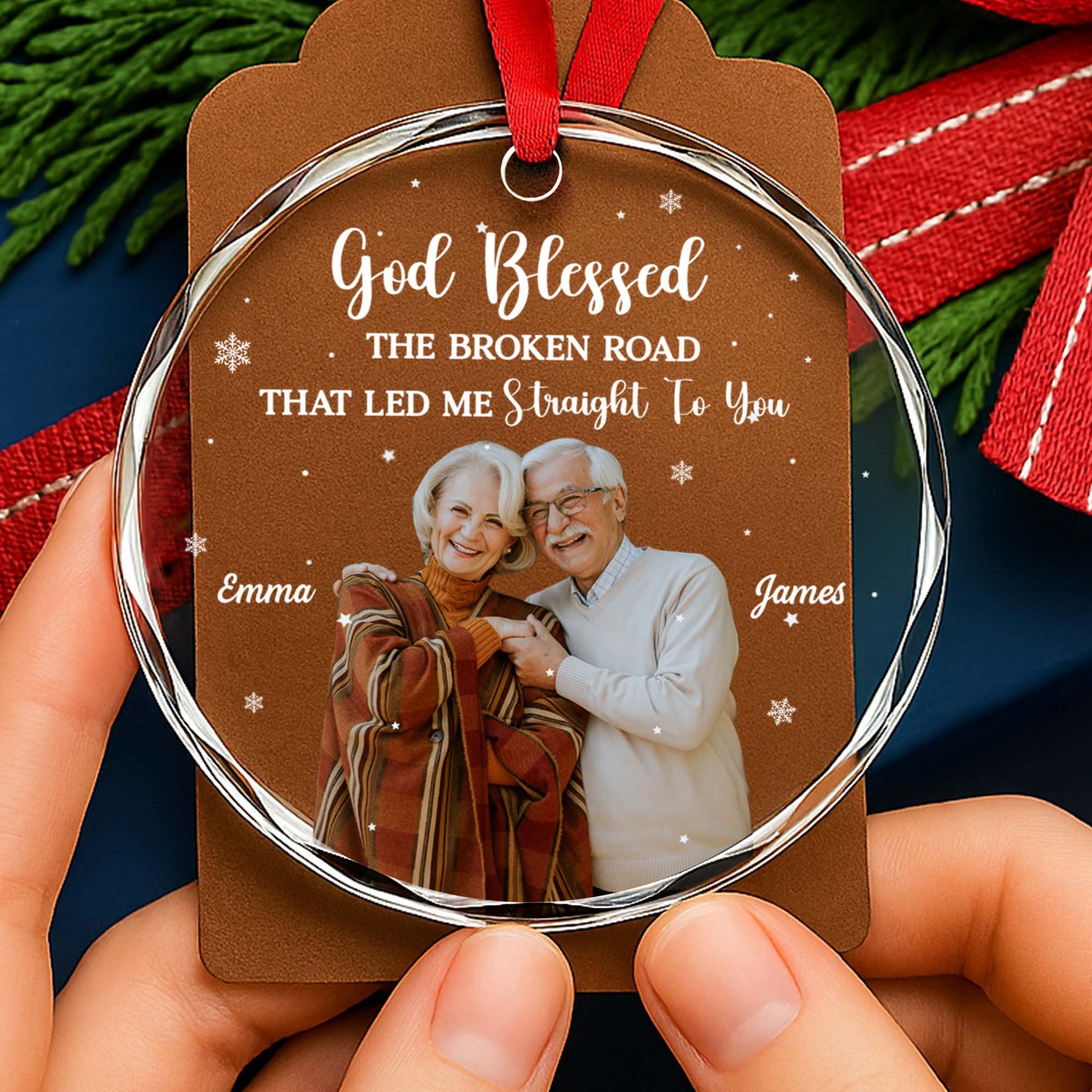 God Blessed The Broken Road, Elderly Couple, Snowflake