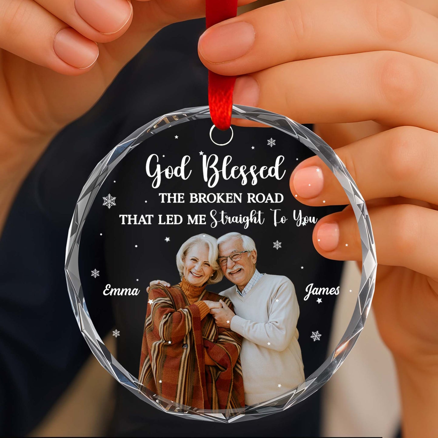 God Blessed The Broken Road, Elderly Couple, Snowflake