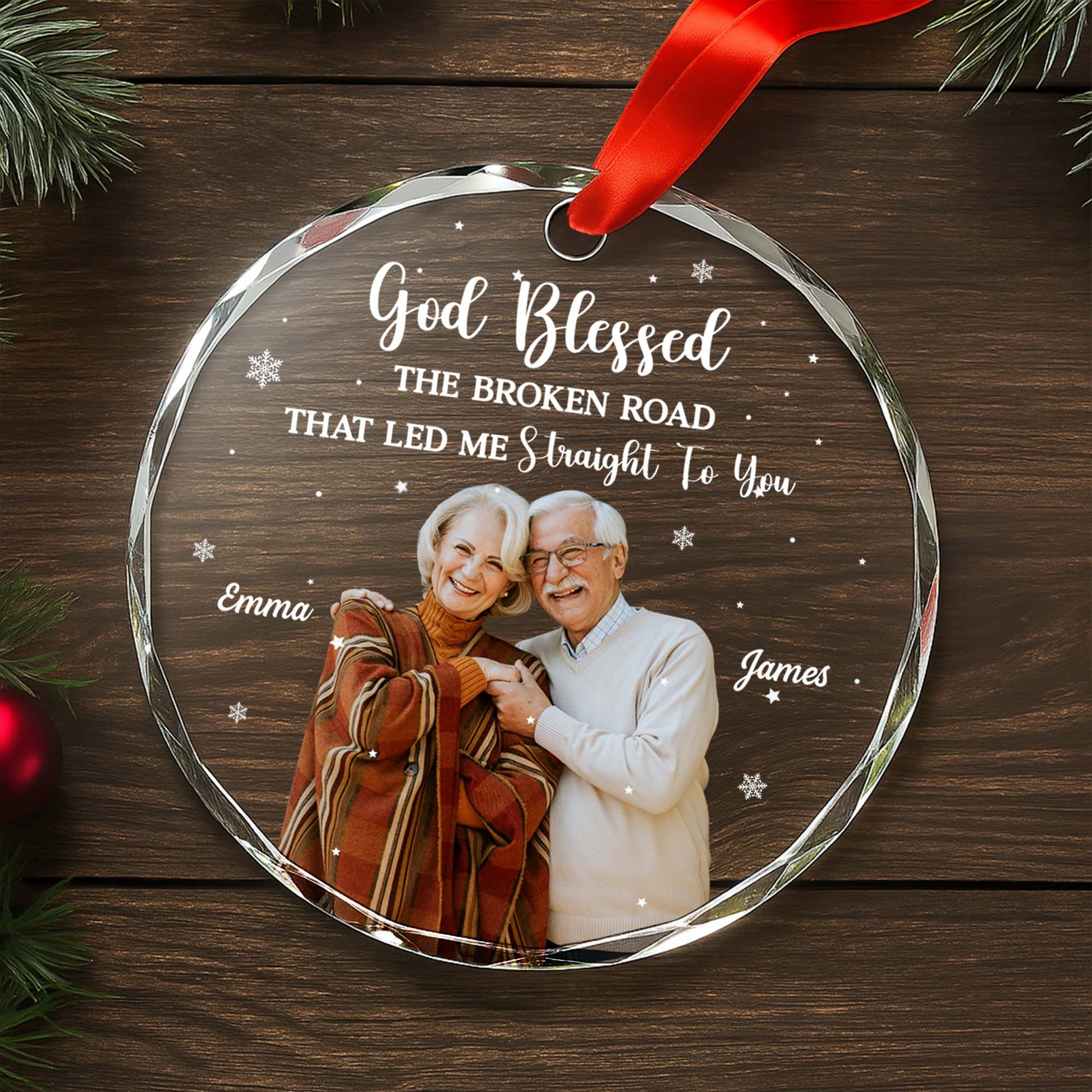 God Blessed The Broken Road, Elderly Couple, Snowflake