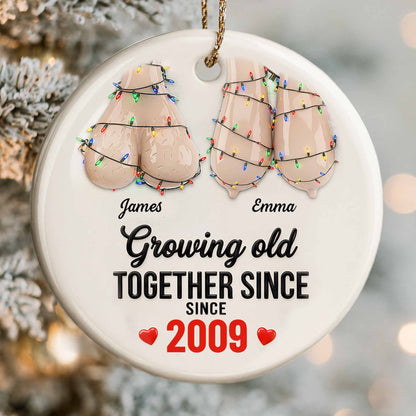 Growing Old Together Since, Adirondack Chairs With Christmas Lights