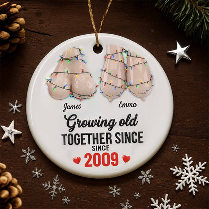 Growing Old Together Since, Adirondack Chairs With Christmas Lights