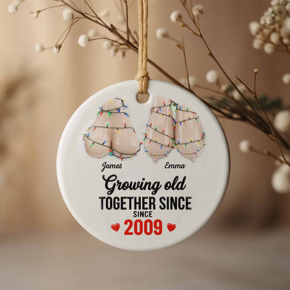 Growing Old Together Since, Adirondack Chairs With Christmas Lights