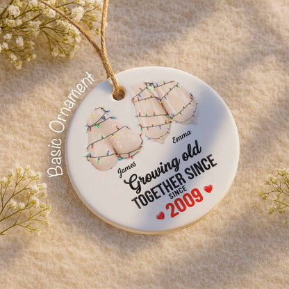 Growing Old Together Since, Adirondack Chairs With Christmas Lights