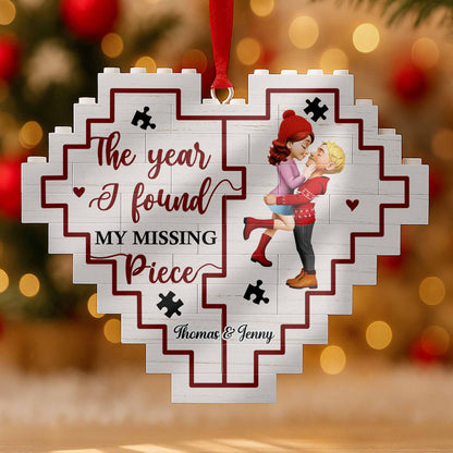 The Year I Found My Missing Pieces Heart Puzzle - Personalized Custom Heart Puzzle Ornament - CPL857_HBO