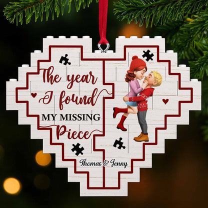 The Year I Found My Missing Pieces Heart Puzzle - Personalized Custom Heart Puzzle Ornament - CPL857_HBO