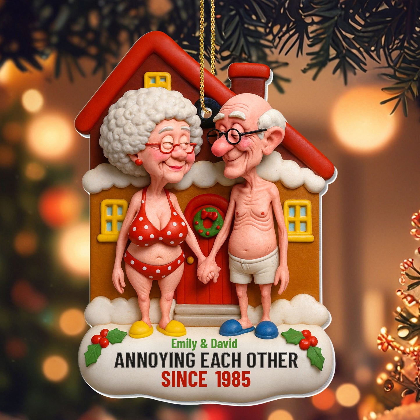 Annoying Each Other Since, Elderly Couple House Ornament